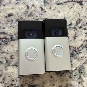 Ring Dual Video Doorbell Set in Silver and Black